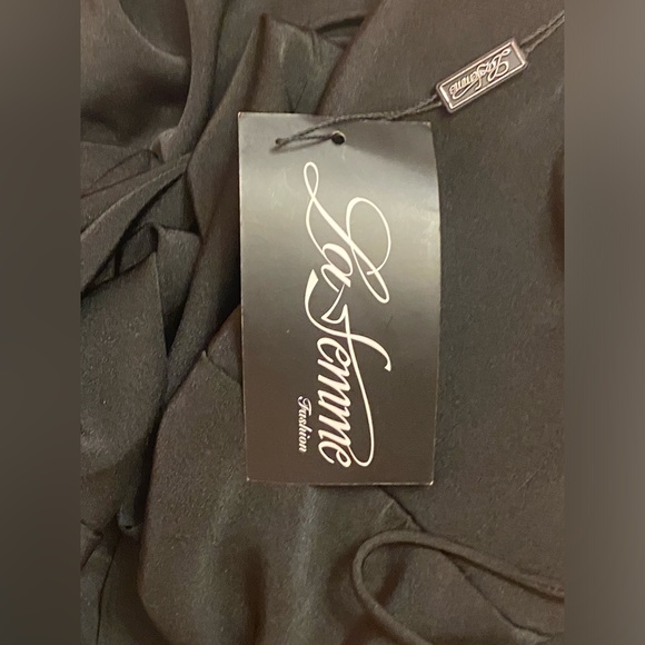 La Femme Flutter Slit Trumpet Gown NWT size 0 - Picture 6 of 8